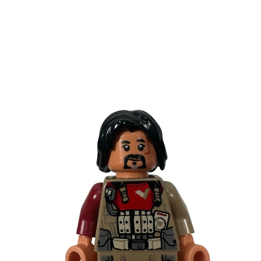 Lego Baze Malbus Soldier Minifigure Figure Tan‎ Tactical Vest Red Shirt Gray